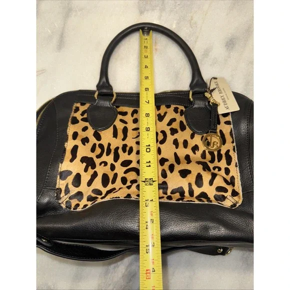 Audrey Brooks Leopard Skin/black Leather Purse New With Tags - Picture 16 of 16